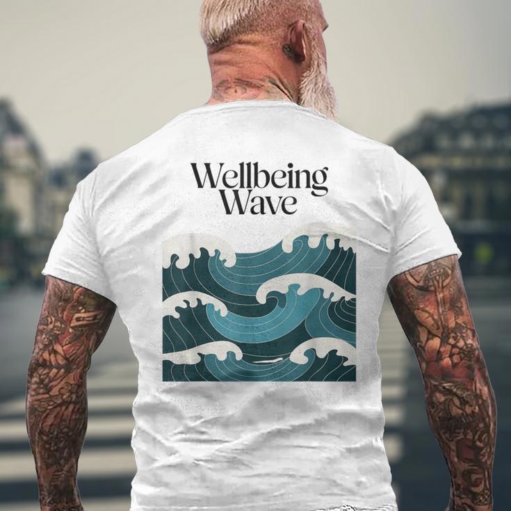 ウェルビーイングウェーブ オーシャンデザイン 健康 メンズTシャツ バックプリント 高齢者への贈り物