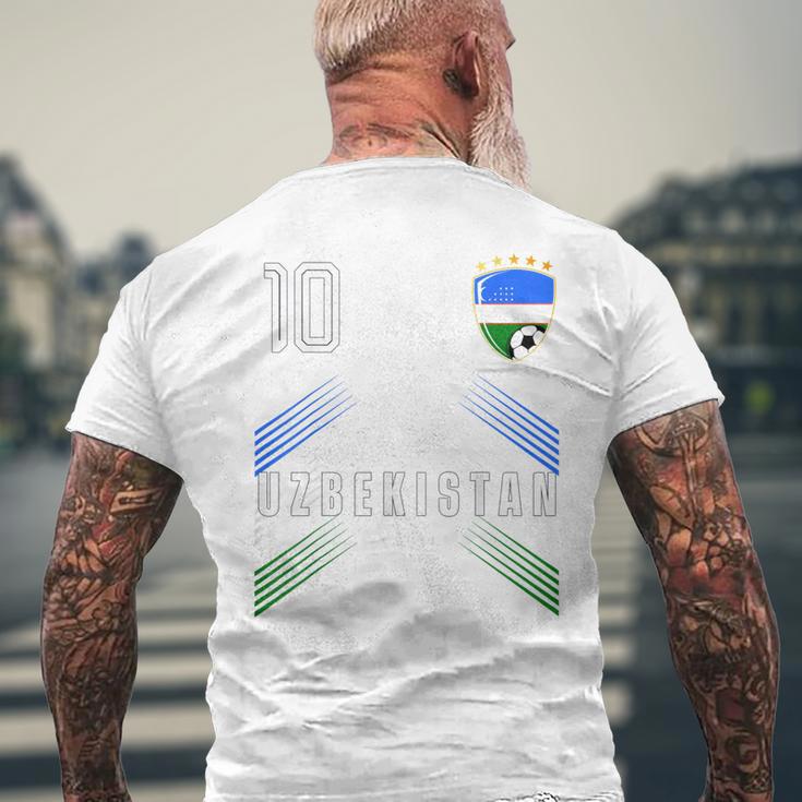 ウズベキスタン国旗 ウズベキスタン プライド愛好家 メンズTシャツ バックプリント 高齢者への贈り物
