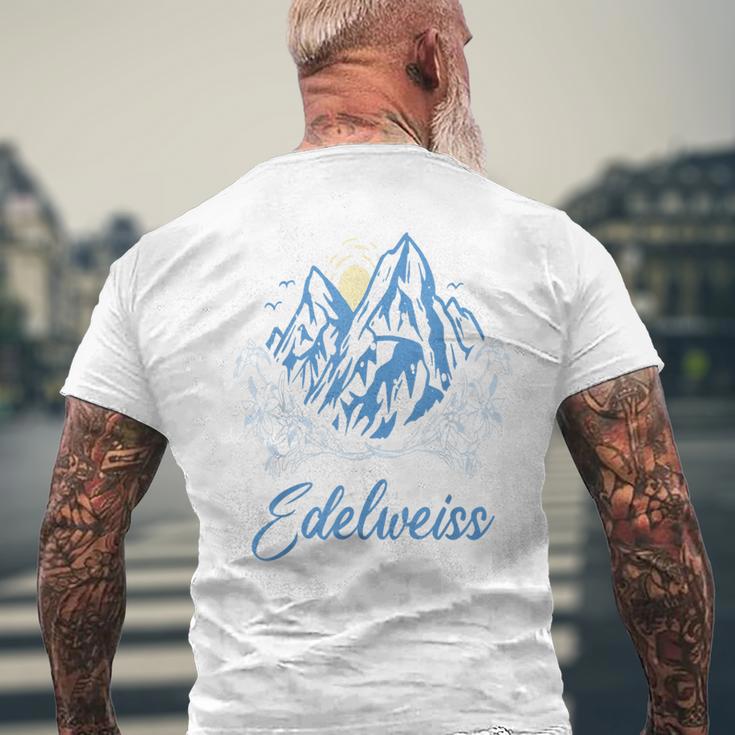 エーデルワイス アルプス お土産 スイス ハイキング 山 スイス メンズTシャツ バックプリント 高齢者への贈り物