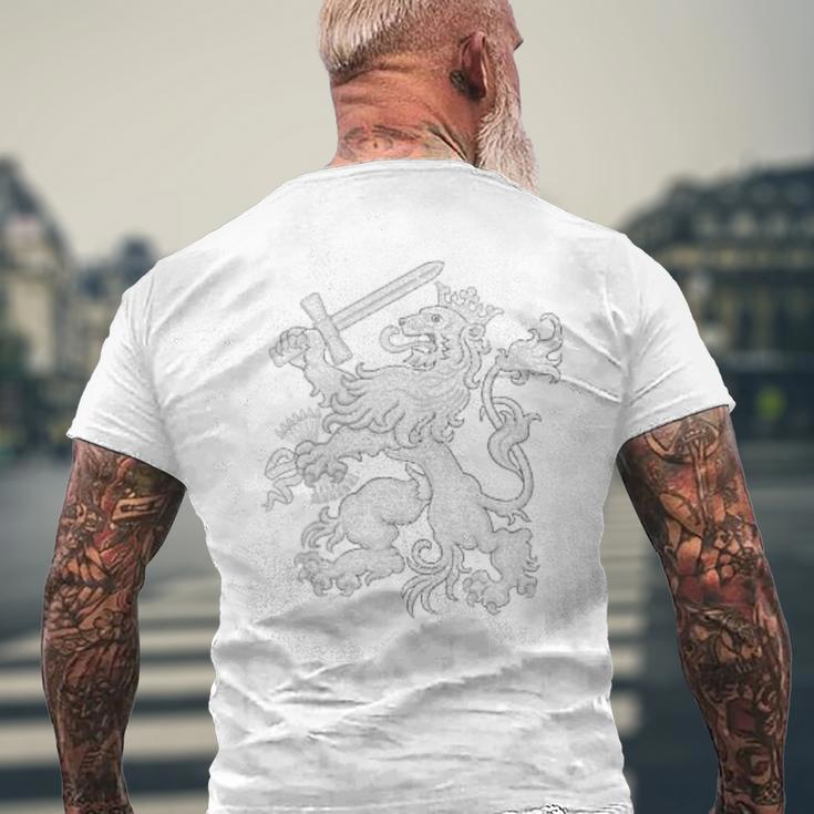 オランダ国旗 オランダの誇り オランダのルーツ ライオンコート メンズTシャツ バックプリント 高齢者への贈り物