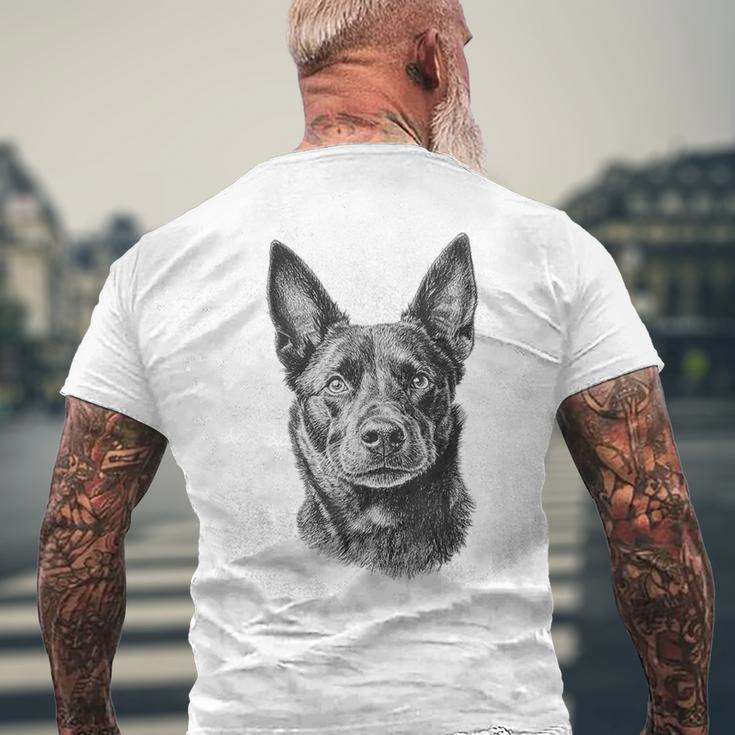 オーストラリアンケルピードッグモチーフペットアート オーストラリアンケルピー メンズTシャツ バックプリント 高齢者への贈り物