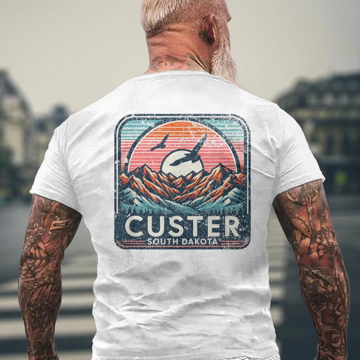 カスター州立公園 メンズTシャツ バックプリント 高齢者への贈り物
