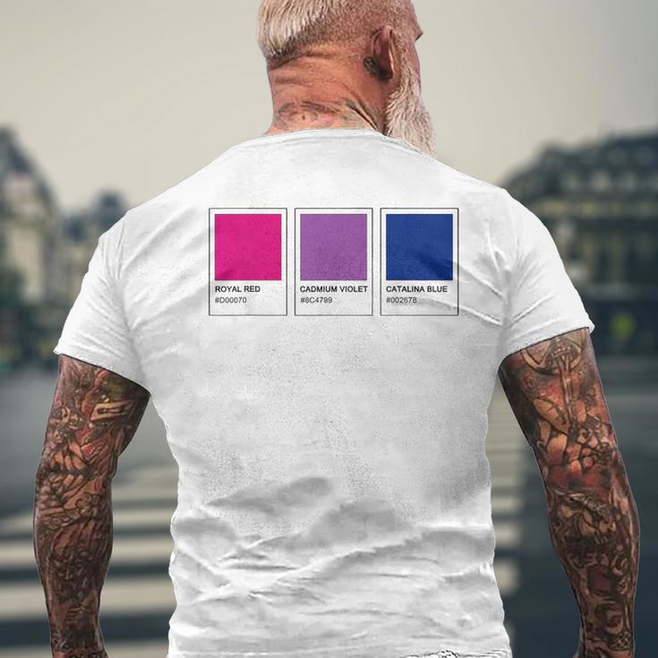 カラーパレット バイセクシャルプライド バイセクシャルフラッグ バイセクシャルカラー Cu メンズTシャツ バックプリント 高齢者への贈り物
