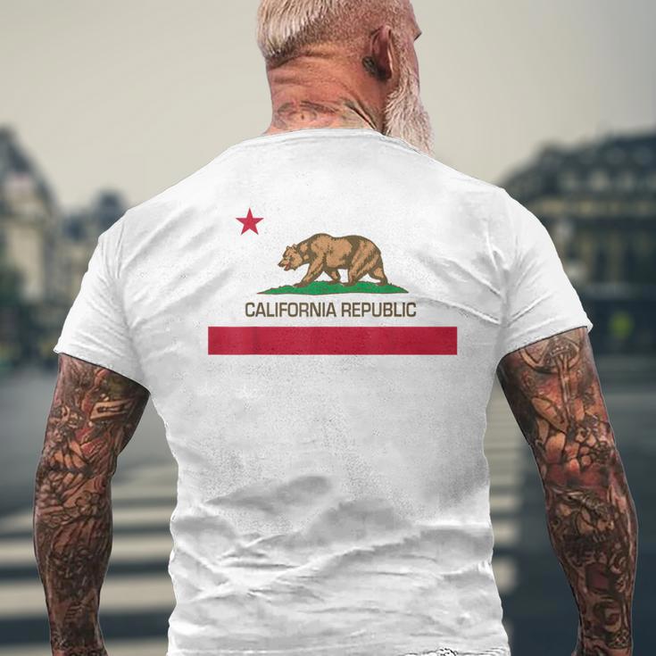 カリフォルニア州旗 メンズTシャツ バックプリント 高齢者への贈り物