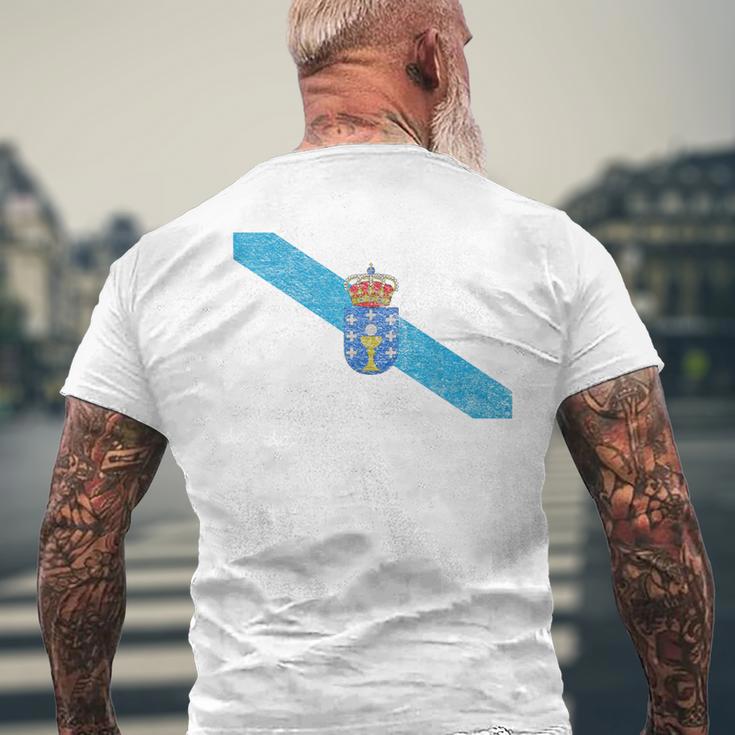 ガリシア スペイン国旗 ガリシアのプライド メンズTシャツ バックプリント 高齢者への贈り物