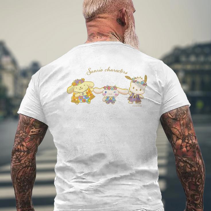 キッズ ポムポムプリン ポチャッコ シナモロール ポーズ メンズTシャツ バックプリント 高齢者への贈り物