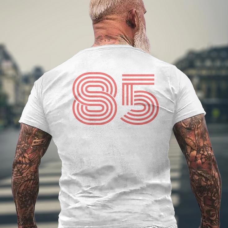 クールなレトロなレタリングジャージ、背番号85 1985 メンズTシャツ バックプリント 高齢者への贈り物