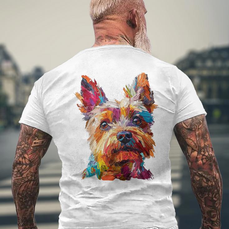 ケアンテリア 犬 モチーフ ペット イラスト ケアンテリア メンズTシャツ バックプリント 高齢者への贈り物