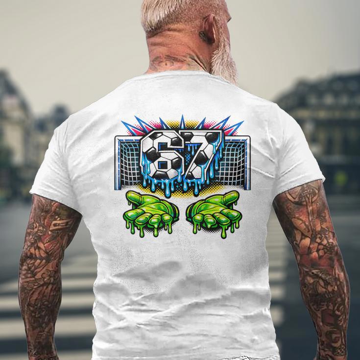 サッカー 67 シックスセブンファニージェンアルファミームドリップ メンズTシャツ バックプリント 高齢者への贈り物