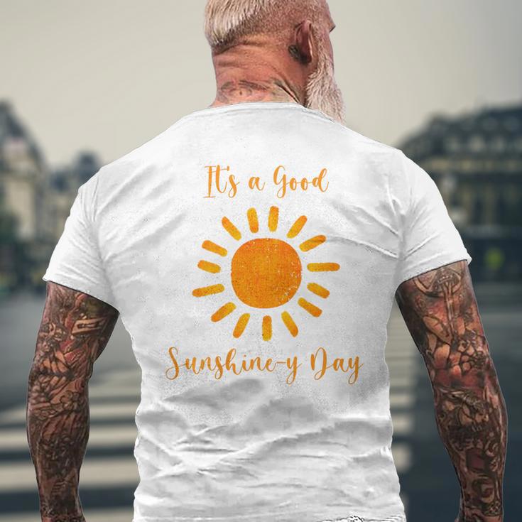 サンシャインデイ オレンジ色 白 メンズTシャツ バックプリント 高齢者への贈り物