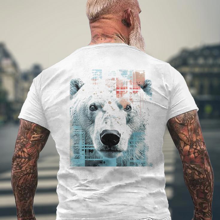 シロクマ 動物 グラフィック 描画 シロクマ メンズTシャツ バックプリント 高齢者への贈り物