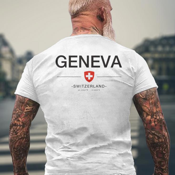 ジュネーブ スイス 首都 スイス ジュネーブ スイス メンズTシャツ バックプリント 高齢者への贈り物