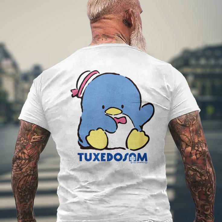 タキシードサム おすわり ダークカラー メンズTシャツ バックプリント 高齢者への贈り物