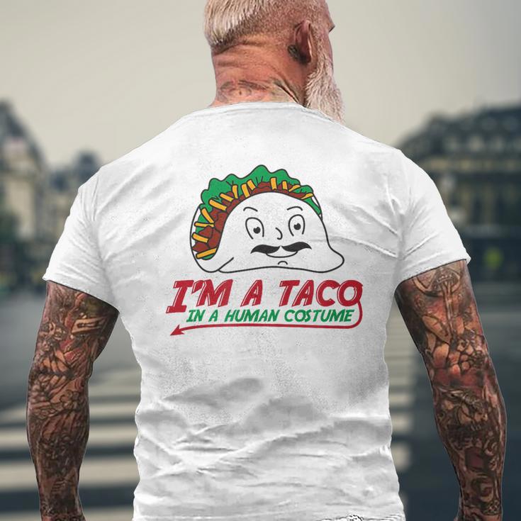 タコス イン ヒューマン コスチューム メキシカン テクスメックス ファヒータ ブリトー メンズTシャツ バックプリント 高齢者への贈り物