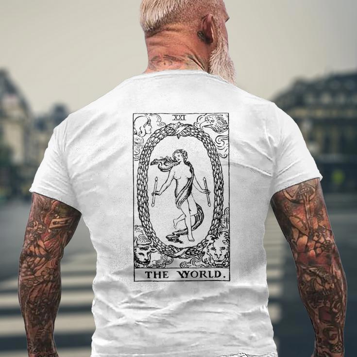 タロットカード ザ・ワールド タロット メンズTシャツ バックプリント 高齢者への贈り物