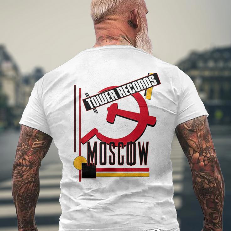 タワーレコード モスクワ レトロ ヴィンテージ 音楽 メンズTシャツ バックプリント 高齢者への贈り物