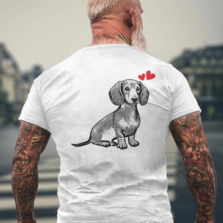 ダックスフンド かわいいダックスプリント 愛犬家グッズ Dachshund メンズTシャツ バックプリント 高齢者への贈り物