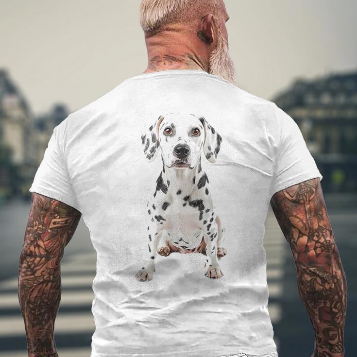 ダルメシアン 犬 モチーフ ペット アート ダルメシアン メンズTシャツ バックプリント 高齢者への贈り物