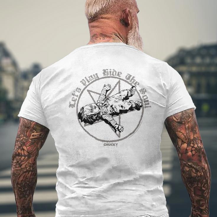 チャッキー Let’S Play Hide Theoul メンズTシャツ バックプリント 高齢者への贈り物