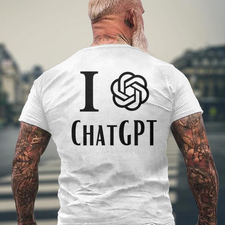 チャット Gpt が大好きです メンズTシャツ バックプリント 高齢者への贈り物