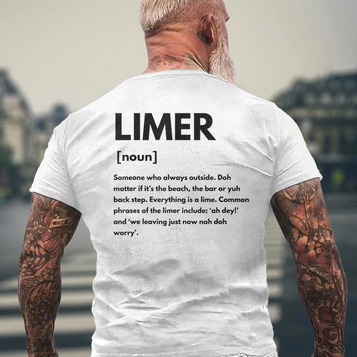 トリニダード・トバゴ Limer Definition Liming Lime メンズTシャツ バックプリント 高齢者への贈り物