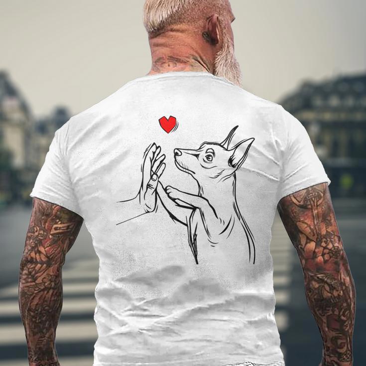 ドワーフピンシャーラブミニチュアピンシャー メンズTシャツ バックプリント 高齢者への贈り物