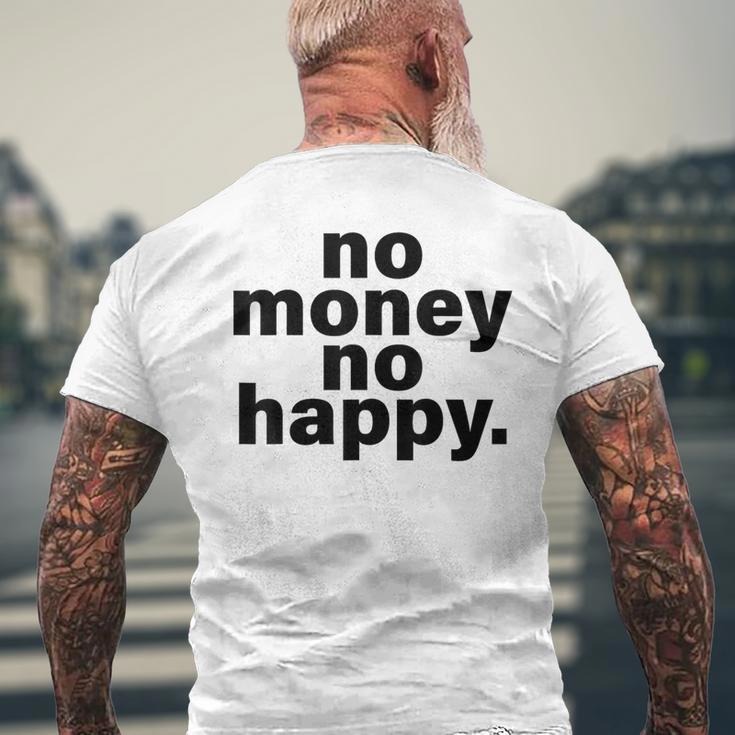 ノー・マネー・ノー・ハッピー メンズTシャツ バックプリント 高齢者への贈り物