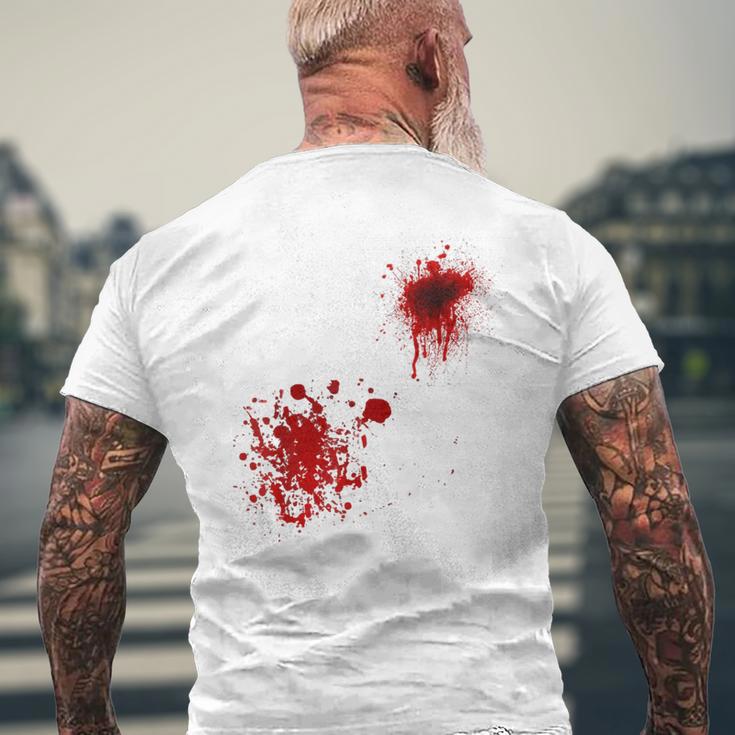 ハロウィン用血しぶき メンズTシャツ バックプリント 高齢者への贈り物