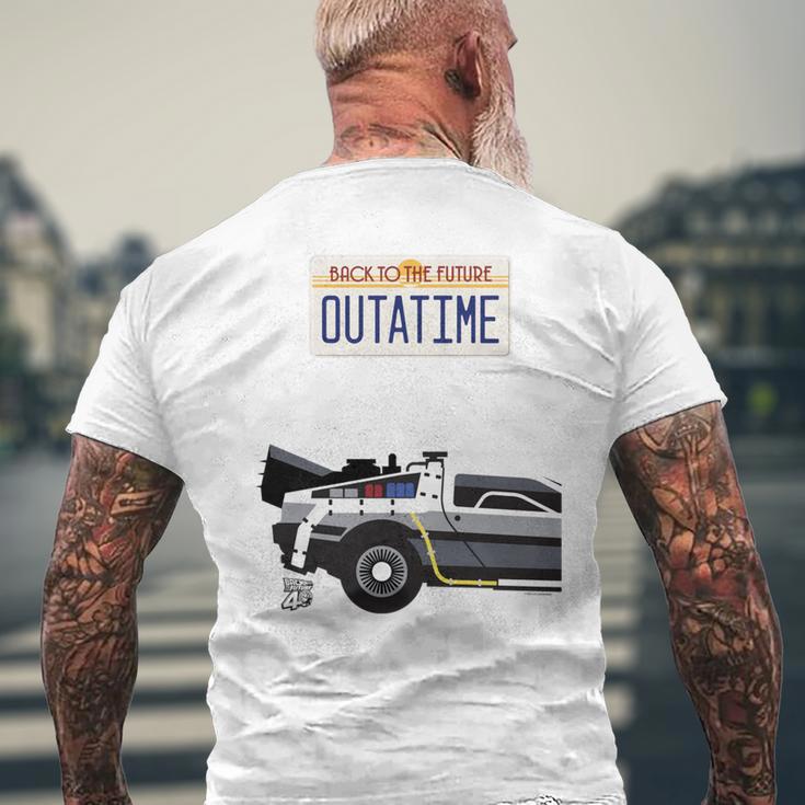 バック・トゥ・ザ・フューチャー Outatime ナンバープレート 長袖tシャツ メンズTシャツ バックプリント 高齢者への贈り物