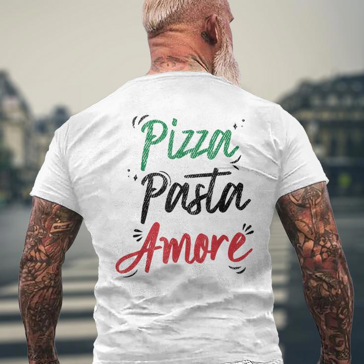 ピザ パスタ アモーレ イタリア製 メンズTシャツ バックプリント 高齢者への贈り物