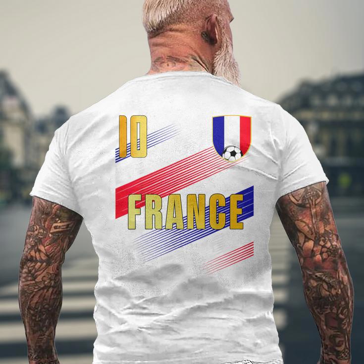 フランス国旗 フランスのプライド愛好家 メンズTシャツ バックプリント 高齢者への贈り物