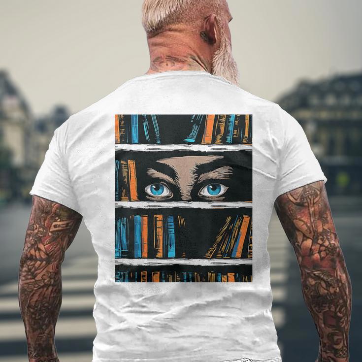 ブックガールアートアイズグラフィック メンズTシャツ バックプリント 高齢者への贈り物