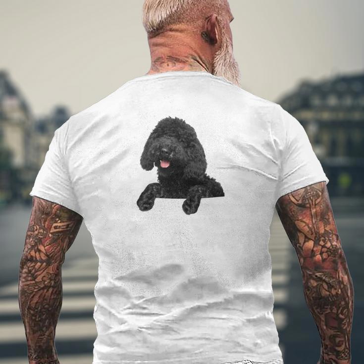 ブラックラブラドゥードル ポケット入り ラブラドゥードル犬愛好家 長袖tシャツ メンズTシャツ バックプリント 高齢者への贈り物