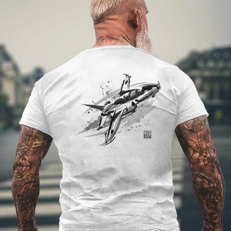 ブルーインパルス 墨絵 ホワイト メンズTシャツ バックプリント 高齢者への贈り物