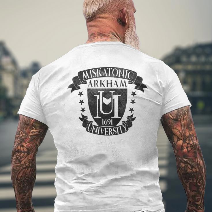 ミスカトニック大学 Arkam 1691 クトゥルフ メンズTシャツ バックプリント 高齢者への贈り物
