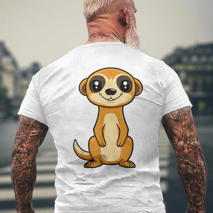 ミニマリストのミーアキャット 動物 シンプルでかわいいミーアキャット メンズTシャツ バックプリント 高齢者への贈り物