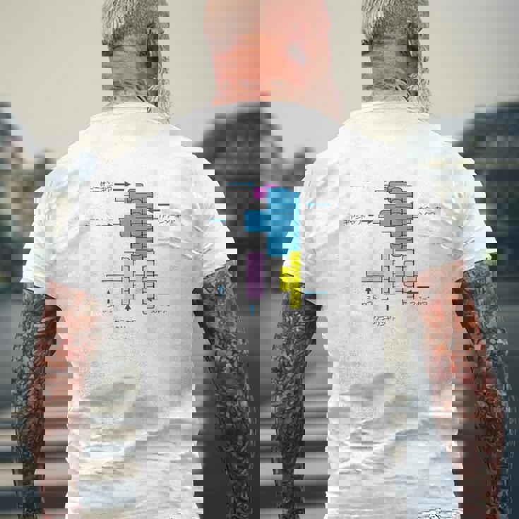 ミニ四駆 ギアイラストプリント メンズTシャツ バックプリント 高齢者への贈り物