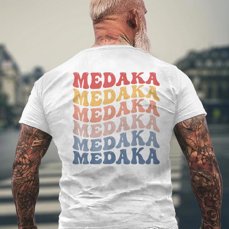 メダカ グルーヴィーレトロフィッシュ メンズTシャツ バックプリント 高齢者への贈り物