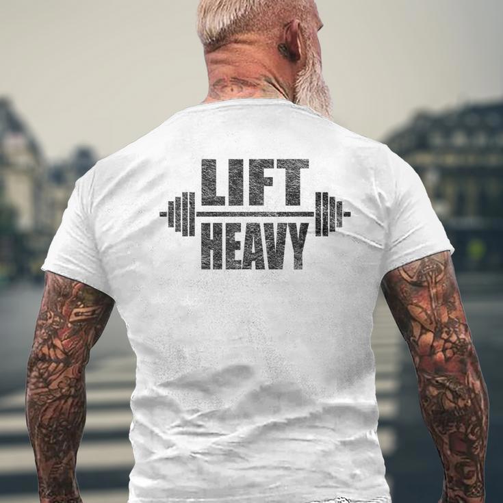 リフトヘビーバーベル ウェイトリフティング ワークアウトジム メンズTシャツ バックプリント 高齢者への贈り物
