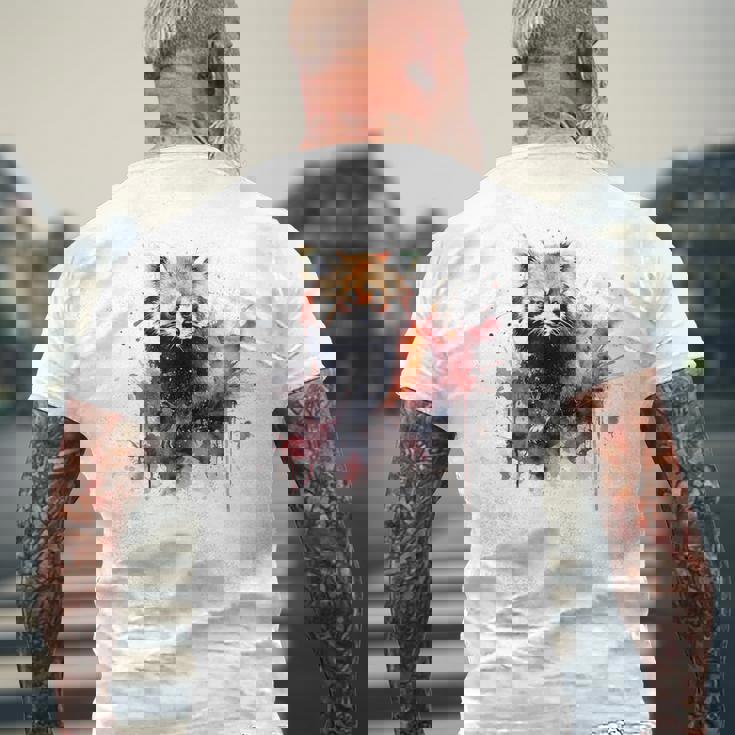 レッサーパンダ 恋人 アートワーク メンズTシャツ バックプリント 高齢者への贈り物