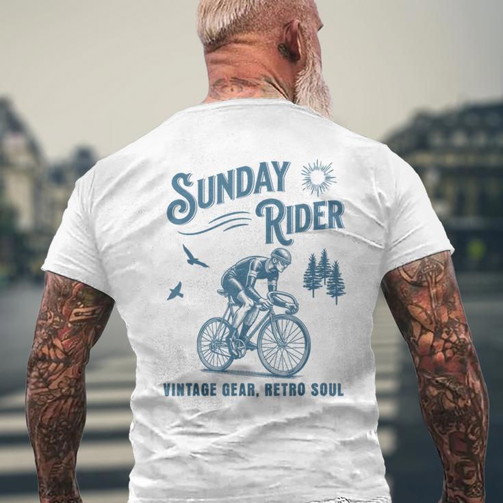レトロ サイクリング サイクリスト 自転車 バイク サンデー ライド クラブ レース メンズTシャツ バックプリント 高齢者への贈り物