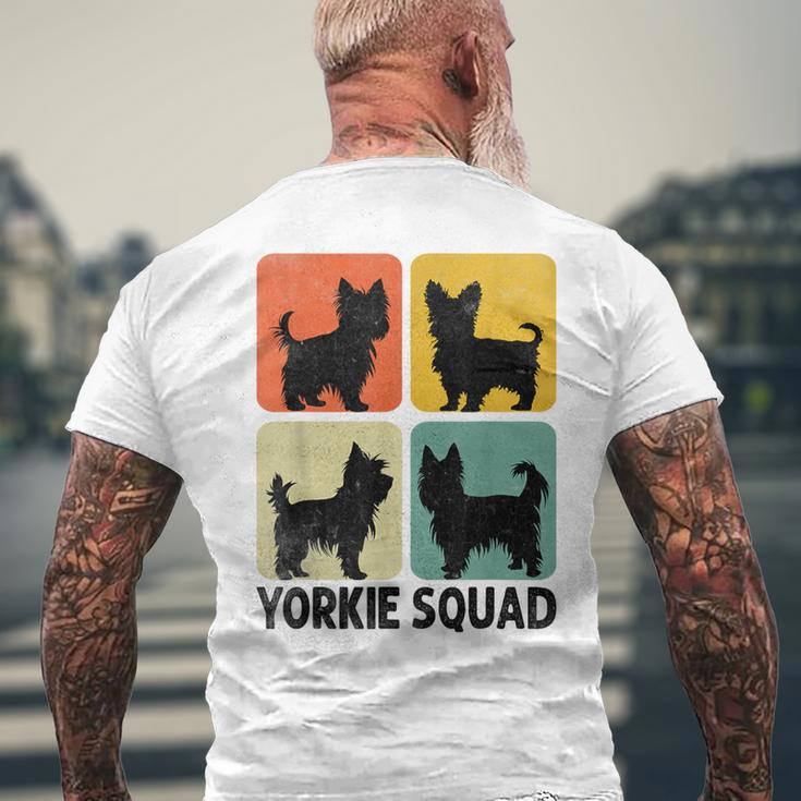 レトロ シルホーエット ヨーキー スクワッド ヨークシャーテリア ヨーキー 犬 メンズTシャツ バックプリント 高齢者への贈り物
