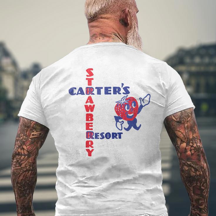 レトロ ホテル カーターズ ストロベリー リゾート カリフォルニア メンズTシャツ バックプリント 高齢者への贈り物