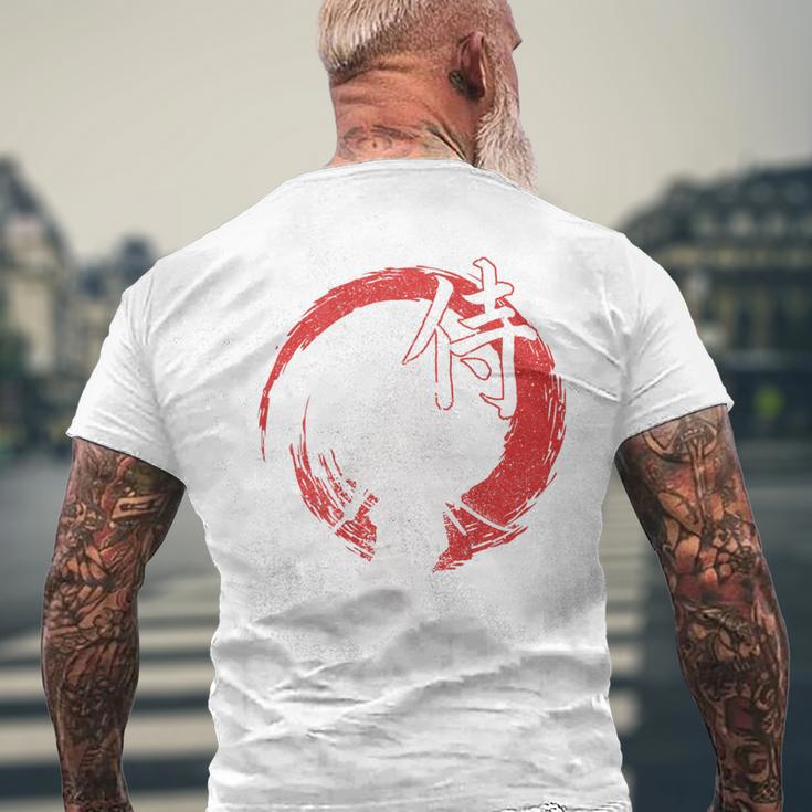 レトロな武士道 武士 日本のサムライデザイン メンズTシャツ バックプリント 高齢者への贈り物