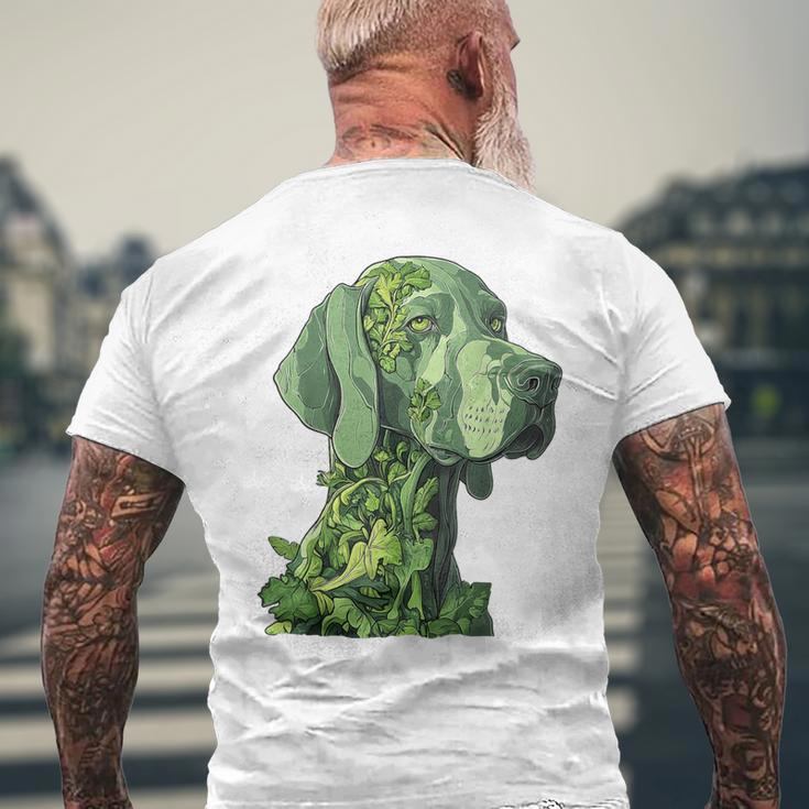 ワイマラナー 犬 グラフィック ペット アートワーク ワイマラナー メンズTシャツ バックプリント 高齢者への贈り物