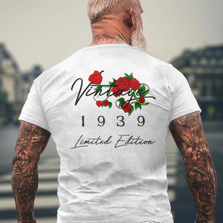 ヴィンテージ 87歳の誕生日 デコレーション ヴィンテージ 1939 87歳 メンズTシャツ バックプリント 高齢者への贈り物