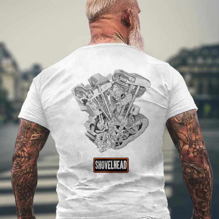 ヴィンテージ Hd オートバイtwin ショベルヘッド エンジン クラシック バイカー メンズTシャツ バックプリント 高齢者への贈り物
