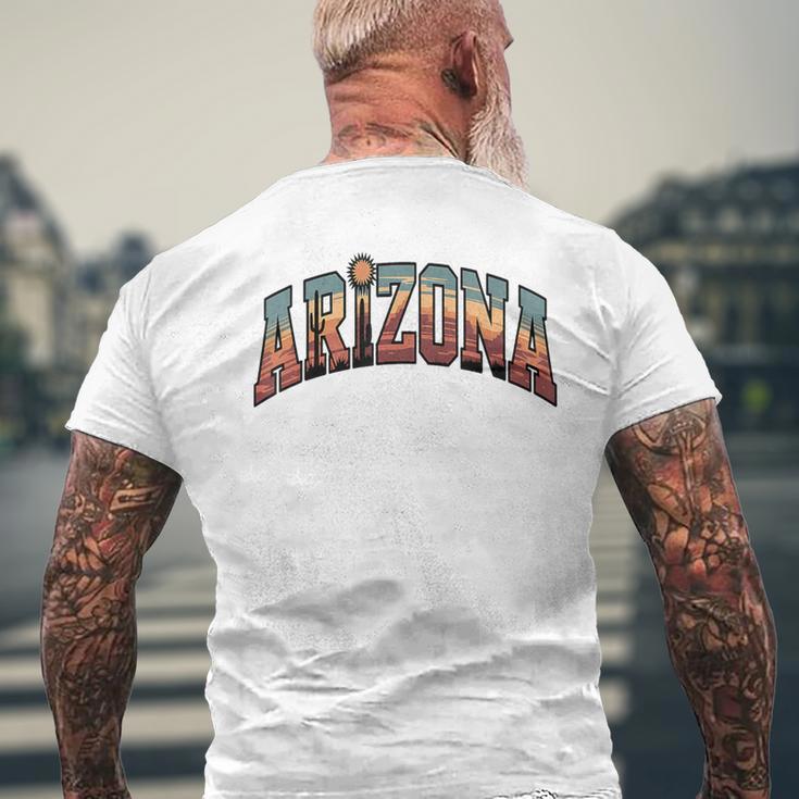ヴィンテージアリゾナtシャツ レトロな砂漠のサグアロサボテン メンズTシャツ バックプリント 高齢者への贈り物