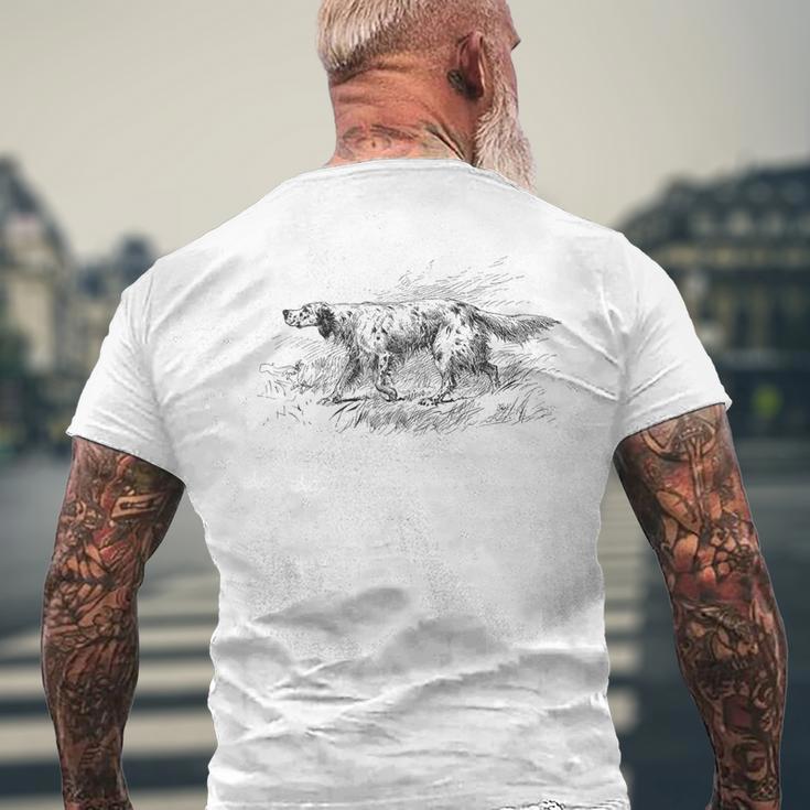 ヴィンテージイングリッシュセッター メンズTシャツ バックプリント 高齢者への贈り物