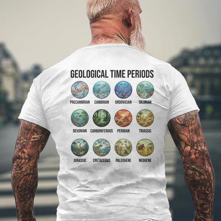 地質時代チャート古生物学・地球史 メンズTシャツ バックプリント 高齢者への贈り物